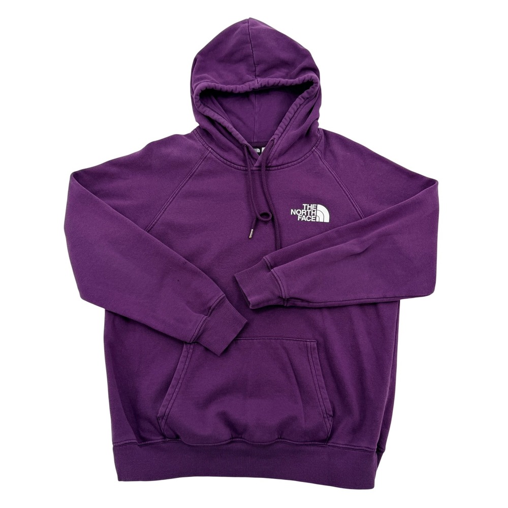 The North Face Womens Circular Design Hoodie Purple Logo Pullover Medium Cozy